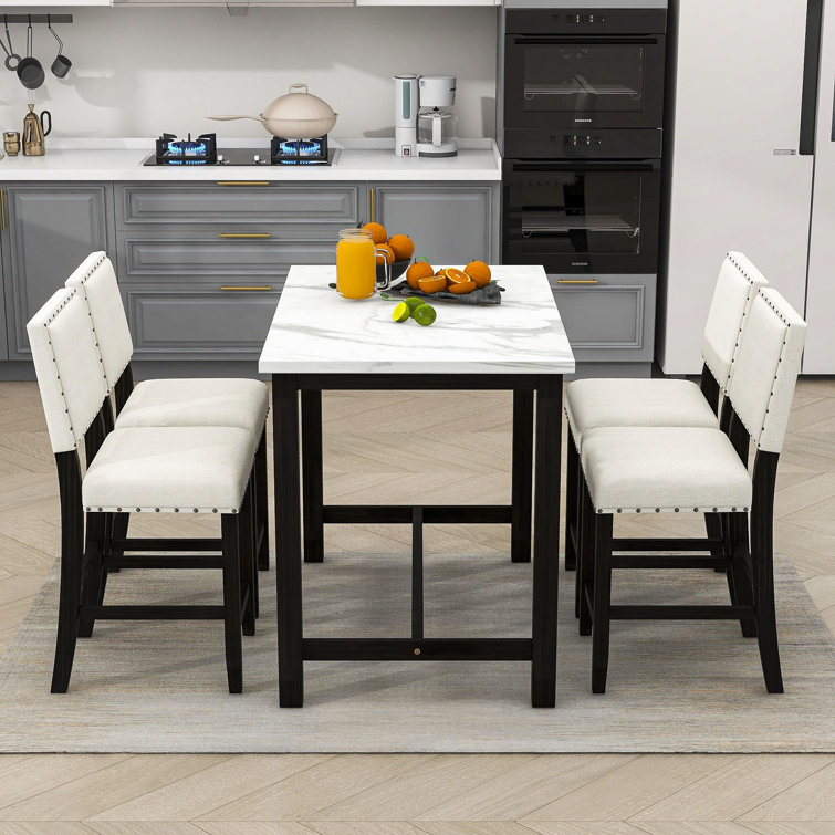 Counter height dining set deals with upholstered chairs